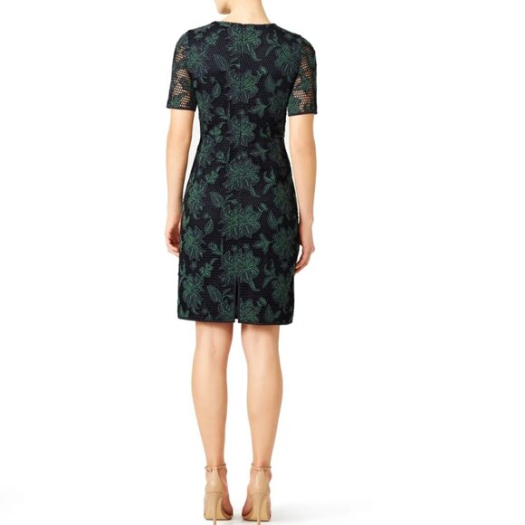 Tory Burch Blue Lace Applique Fishnet Sheath Dress - Picture 3 of 17